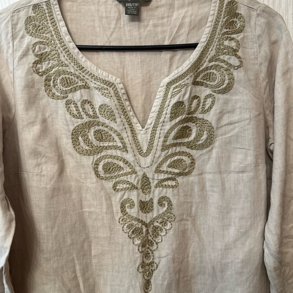 Tommy Bahama 100% Linen Embroidered Tunic Dress XXS - Picture 4 of 6